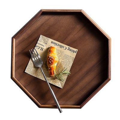 Achseckig rundes Acacia Walnussholz 30x20x3cm mit Verbrennungsdruck