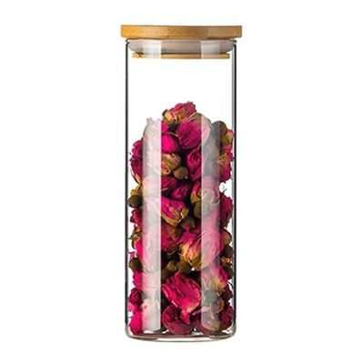 Dicke, versiegelte Bambusflasche aus Borosilikatglas für Reiszuckergewürze