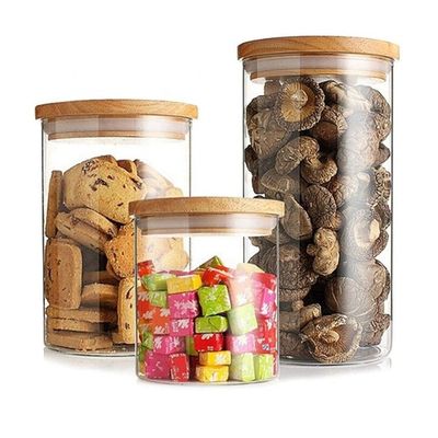 Dicke, versiegelte Bambusflasche aus Borosilikatglas für Reiszuckergewürze