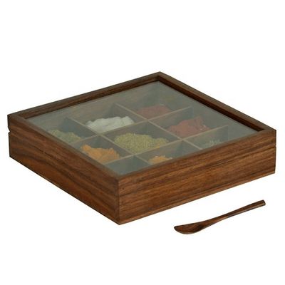 Rechteckige Holzgewürzenschachtel mit schicker Antiquität und individueller Größe