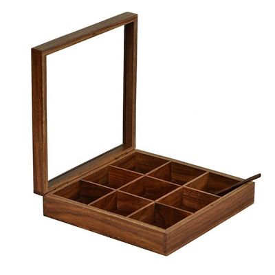 Rechteckige Holzgewürzenschachtel mit schicker Antiquität und individueller Größe