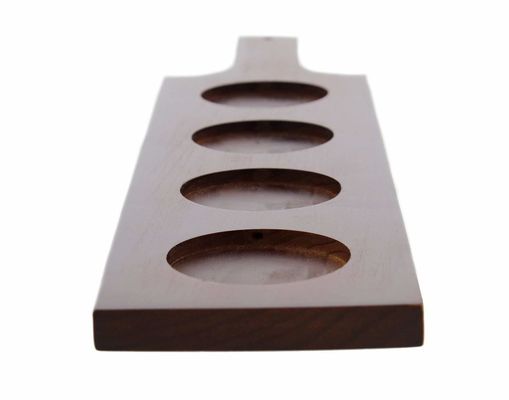 Holz Bier Verkostung Paddel mit Schuss Glashalter Tray FSC zertifiziert