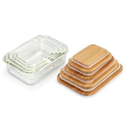 Zertifikat FSC Umweltschonende Glasspeicher für Lebensmittelbehälter mit nachhaltigen Bambusdeckeln