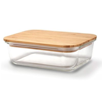 Zertifikat FSC Umweltschonende Glasspeicher für Lebensmittelbehälter mit nachhaltigen Bambusdeckeln