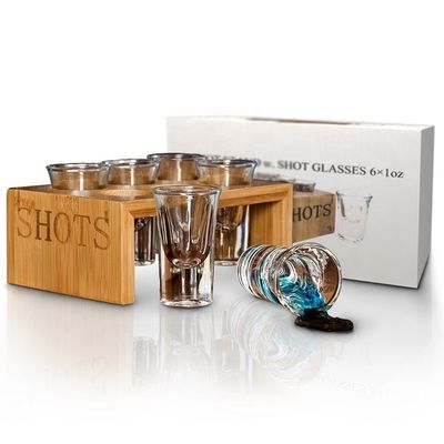 Lackiertes Holz-Gemeinschaftsbecher mit Schotglas Einfaches und Nützliches Design