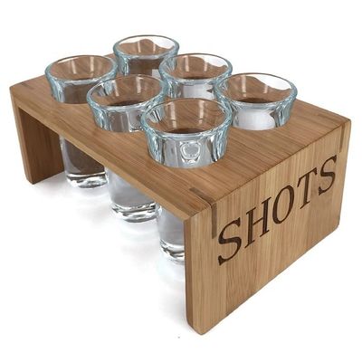 Lackiertes Holz-Gemeinschaftsbecher mit Schotglas Einfaches und Nützliches Design