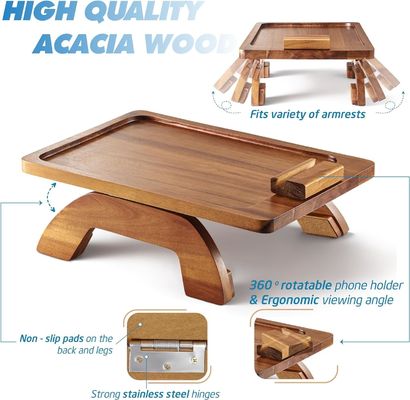 Hochmenge Bambus Sofa Schachtel Tisch Arm Klappklemm Für Couch Stehen Typ Custom