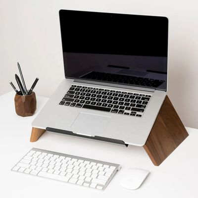 Kostenlose Probe Laptop Holz-Stand Doppelstufen Computerhalter für Computermonitor