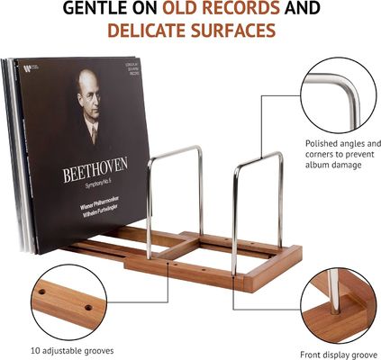 Holzverlängerbarer Plattenorganisierer aus Vinyl