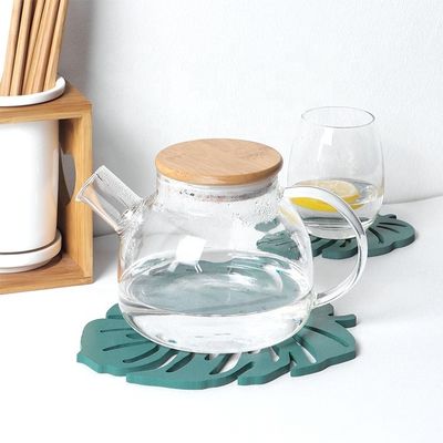 Unregelmäßiges Modedesign Umweltschutzholz MDF-Taschenbecken Grüne Blattkaktus-Taschenmatte Dekorationsmatte