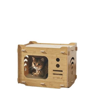 Custom Doppelschicht Katzenkartonhaus mit 2 PCS Katzen Kratzer-Pads Katzen Kratzer-Haus Platz sparen