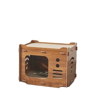 Custom Doppelschicht Katzenkartonhaus mit 2 PCS Katzen Kratzer-Pads Katzen Kratzer-Haus Platz sparen