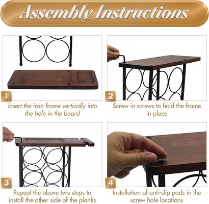 Stehender Typ Schreibtisch Weinhalter mit Holzteller und Organisation