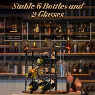 Stehender Typ Schreibtisch Weinhalter mit Holzteller und Organisation