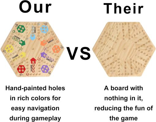 Hohe Menge Massiv Eiche Doppelseitige Murmeln Holz Brettspiel mit kundenspezifischem Logo