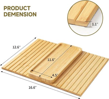 Stockt Bambus-Sofa Arm Tray Tisch Große Couch Taschenhalter Tray für Telefon Tassen Fernbedienung