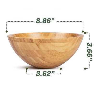 Minimalistisches Design Bambus Salat Schüssel Nachhaltig und wiederverwendbar für umweltbewusstes Essen