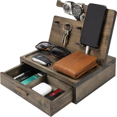 Doppelstufiger Schlaftisch-Organisator für die Aufbewahrung großer Mengen an Mobiltelefonzubehör