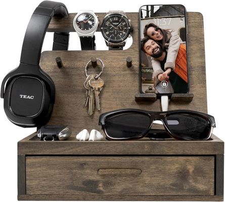 Doppelstufiger Schlaftisch-Organisator für die Aufbewahrung großer Mengen an Mobiltelefonzubehör