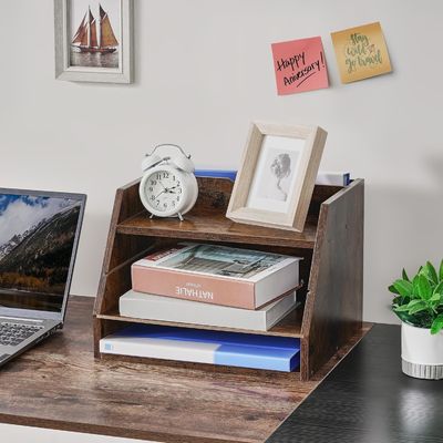 Verstellbare Regale Holzdatei-Organisator Regale zur Platzersparnis und Organisation