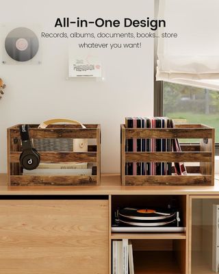 Wohnzimmer Vinyl Record Storage Organisator mit hoher Menge Vintage Holz Datei-Speicher