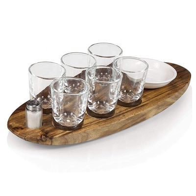 Holz-Kupfhalter Acacia Holz-Kupfhalter Schuss Glasbecher Tray mit Druck