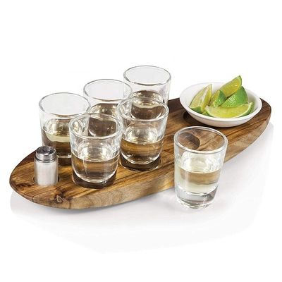 Holz-Kupfhalter Acacia Holz-Kupfhalter Schuss Glasbecher Tray mit Druck