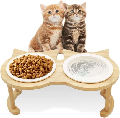 Einstellbarer Holz-Futterbecher für Haustiere für nicht anwendbare Stromquelle und Haustierfutter