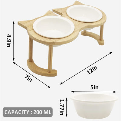 Einstellbarer Holz-Futterbecher für Haustiere für nicht anwendbare Stromquelle und Haustierfutter