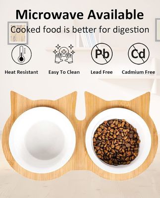 Einstellbarer Holz-Futterbecher für Haustiere für nicht anwendbare Stromquelle und Haustierfutter