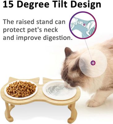 Einstellbarer Holz-Futterbecher für Haustiere für nicht anwendbare Stromquelle und Haustierfutter