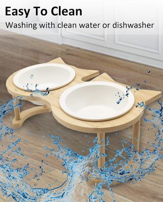 Einstellbarer Holz-Futterbecher für Haustiere für nicht anwendbare Stromquelle und Haustierfutter