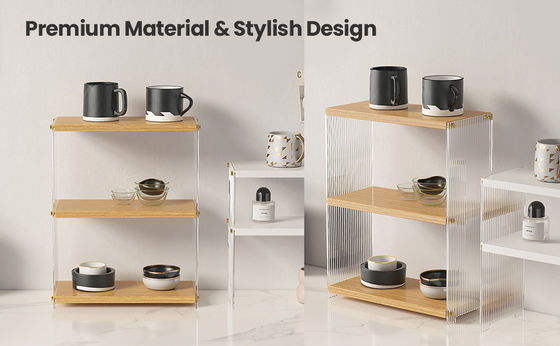 Metall und Holz 3 Stufen Stehende Vanity-Regal Schalter Badezimmer Lagerung für Schlafzimmer