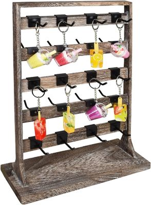 Zuhause Thema Ohrringe Karten-Display-Halter Stand mit Holz Schmuck-Display-Rack und Haken