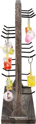 Zuhause Thema Ohrringe Karten-Display-Halter Stand mit Holz Schmuck-Display-Rack und Haken