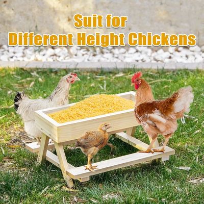 Handgefertigter Hühnertisch Holz-Picknicktisch für Tierschalen Fütterungen und Kleintiere
