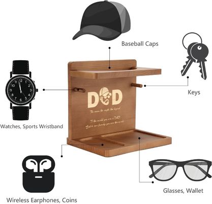 Holz Hütte Anzeige Stand für Home Office Organisator und Vater Geburtstagsgeschenke