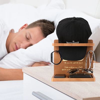 Holz Hütte Anzeige Stand für Home Office Organisator und Vater Geburtstagsgeschenke