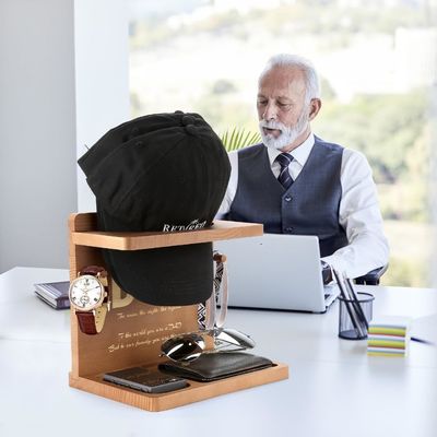 Holz Hütte Anzeige Stand für Home Office Organisator und Vater Geburtstagsgeschenke