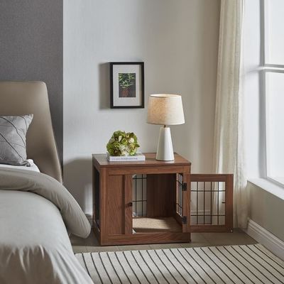 Holzmöbel Stil Hundekäfig Modernes Dekoratives Maßgeschneidertes Haustierhaus Nebentisch Nachttisch