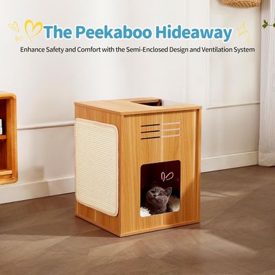 Tiermöbel Artikelart Großes Katzenhaus mit Kratzer und verstellbarem Baffler