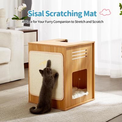 Tiermöbel Artikelart Großes Katzenhaus mit Kratzer und verstellbarem Baffler