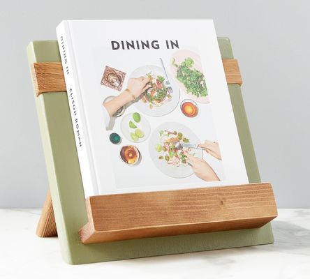 Handgefertigte Kochbücherhalter aus Holz aus Rückgewinnung Kiefer und Eiche für die Küchenorganisation