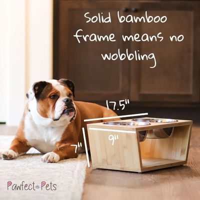 Mittelgroße Hunde-Erhöhung Schüssel Stand 7 Erhöhung Schüsseln Pet Feeder mit vier Edelstahl Schüsseln