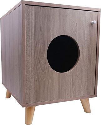 Verborgene Katzenmüllbox Nachttischmöbel mit Schließknopf Holztisch