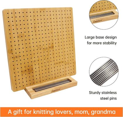 Handgefertigte Strick-Blockmatte Bambusbrett mit Stangen Mini-Holzkiste Pillenlagerung