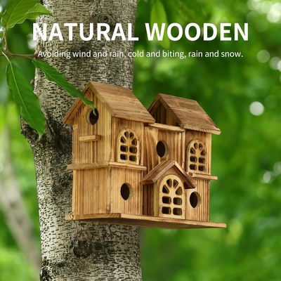 Handgefertigt Holz hängendes Vogelhaus Hamsternest für Garten Hinterhof Druck verbrannt