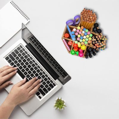 Muster kostenlos Kunstvorräte Organisator Bambus Stifthalter Schreibtisch Organisator für Kinder