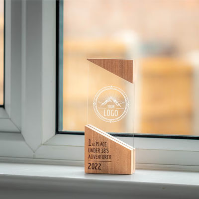 Modern Plaque Holz Laufendes Einzigartiges Design Personalisiertes Holz Acryl RISE Trophy Award