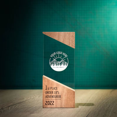 Modern Plaque Holz Laufendes Einzigartiges Design Personalisiertes Holz Acryl RISE Trophy Award